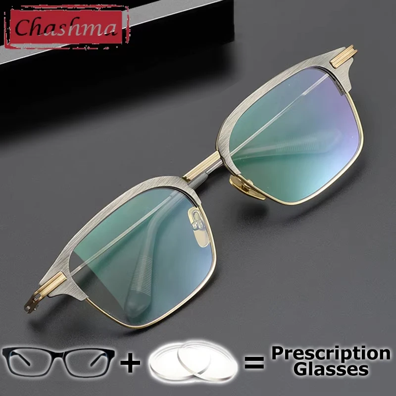 Chashma Prescription Glasses Pure Titanium Men Fashion Eyewear Progressive Women Eyeglasses Frames for Myopia Reading Spectacles