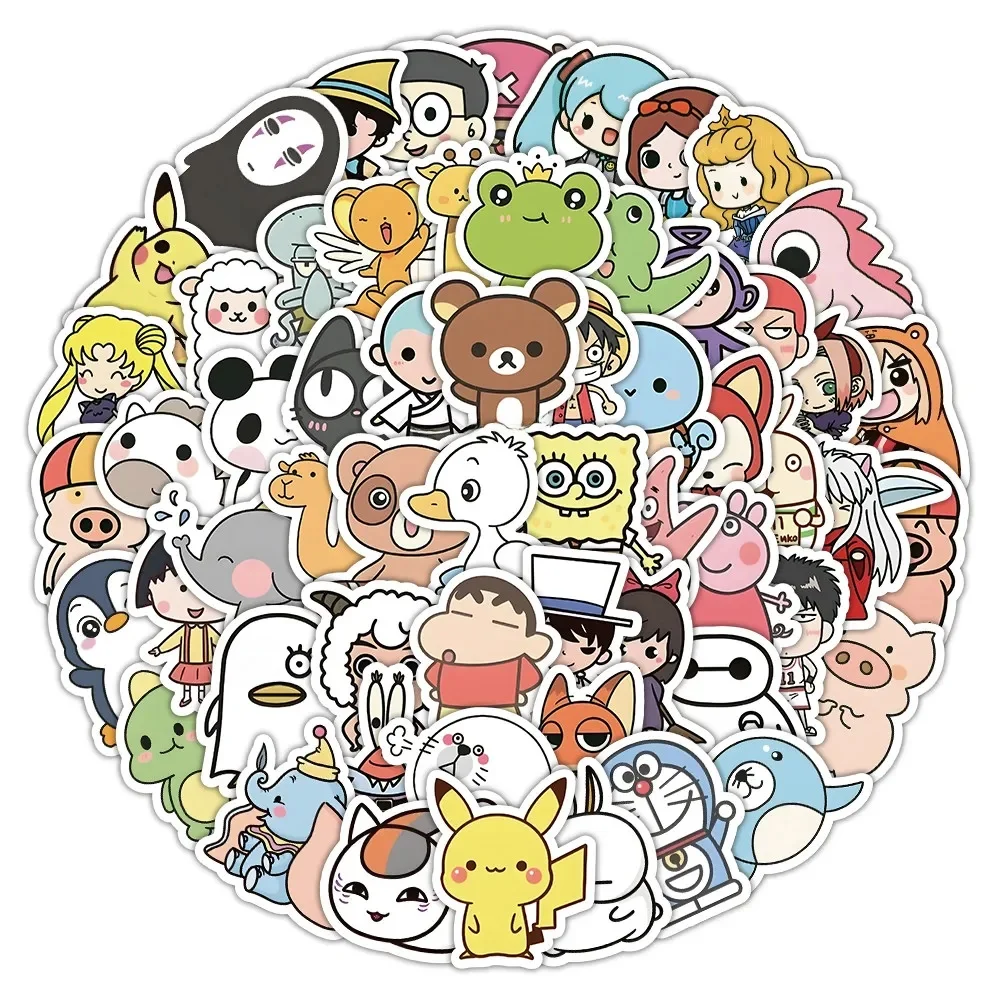 AliExpress 79PCS Cute Anime Classic Characters Mixed Graffiti Stickers for Bicycle Hand Account Pencil Case Decals