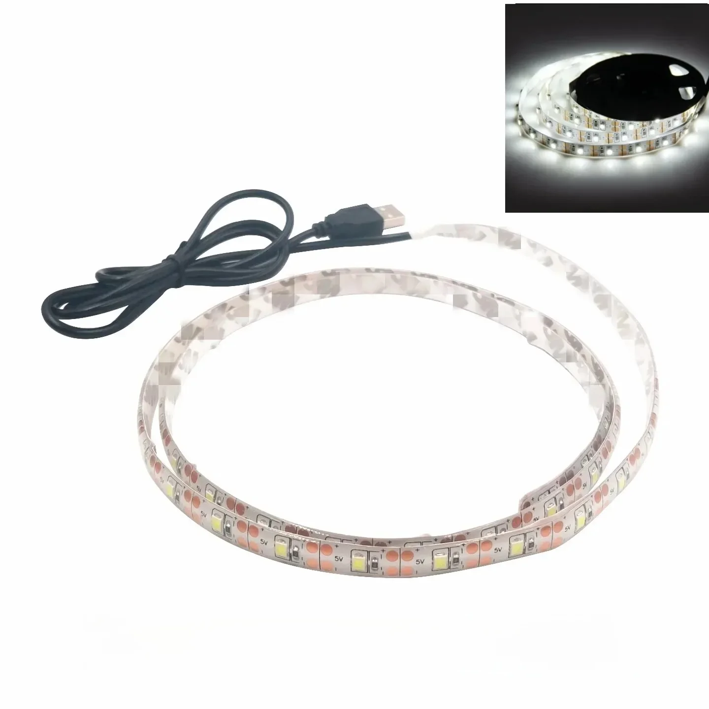 DC 5 V USB LED bandes 2835 blanc chaud LED bande lumineuse TV fond éclairage bande décor à la maison lampe 1 M 2 M 3 M 4 M 5 M LED bande