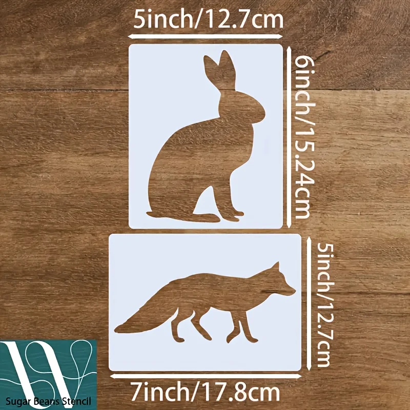 8PCS Animal Stencil Template Set for Painting, DIY Craft, Wood, Fabric, Paper, Card Making, Scrapbooking, Home Decoration