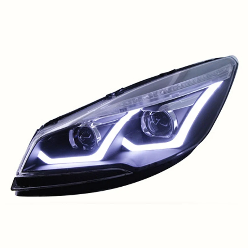 Car Xenon Lamp Headlight Assembly For Ford Maverick 2013-2016 Streamer Turn Signal Indicator Daytime Running Light Front Lamp