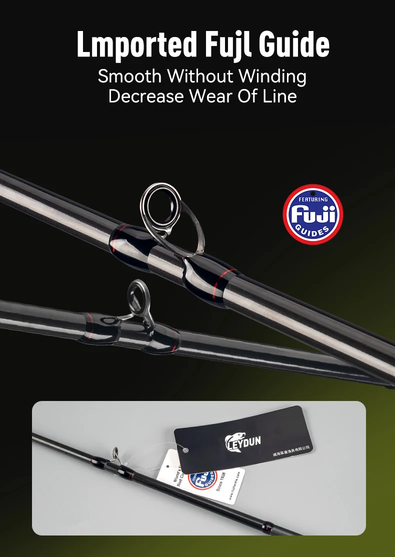 LEYDUN Kizaru 170MH/H Angelruten mit FUJI-Führung, ultraleicht, Titan-Spitze, Tintenfisch- und Kalmar-Bootsangelrute zum Spinnfischen – Detail 4
