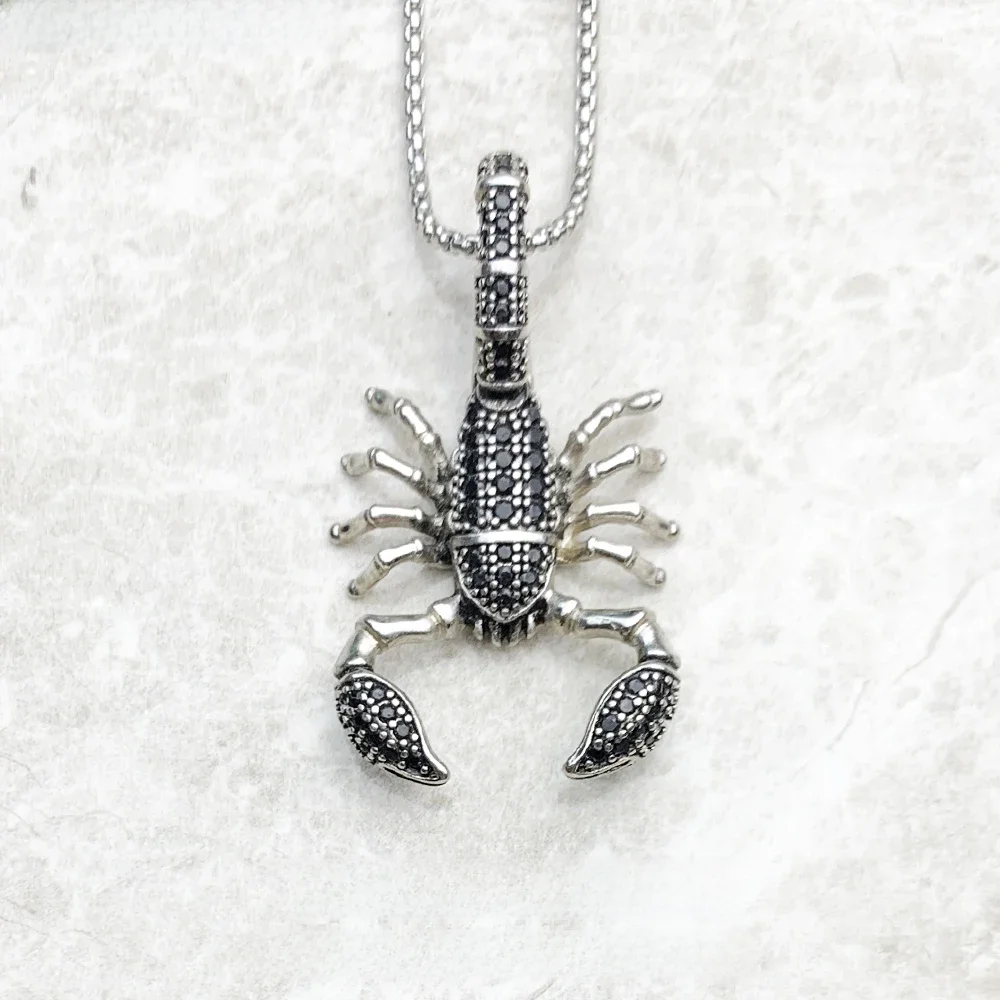 Skorpion Link Kette Halskette, 925 Sterling Silber Mode Schmuck Europa Stil Rebel Geschenk Für
