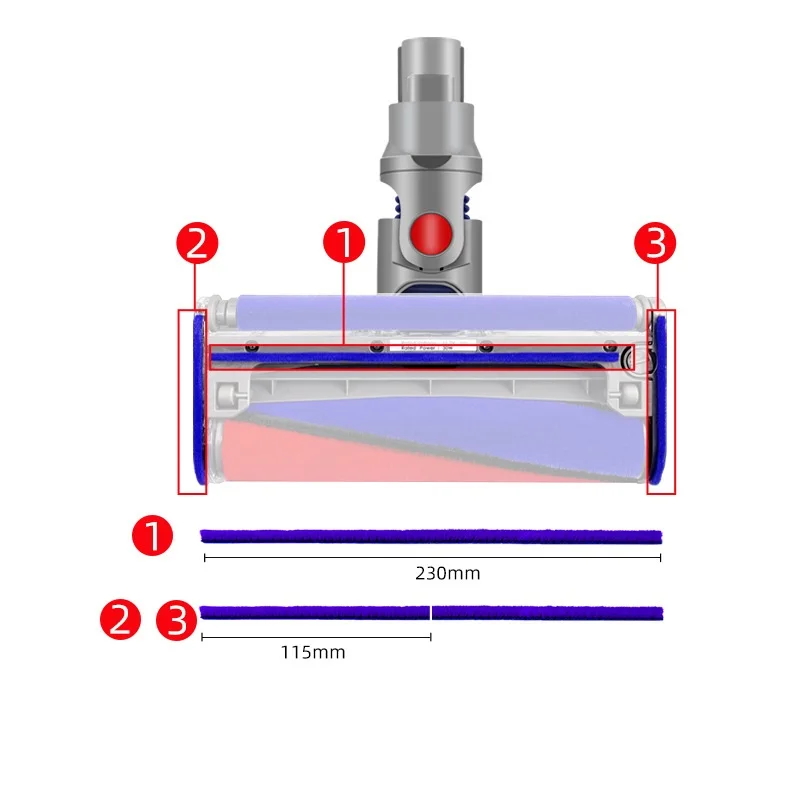 ชุดล้อสำหรับ Dyson V6 V7 V10 V8 V11เครื่องดูดฝุ่นแบบนุ่มอะไหล่อะไหล่เปลี่ยนลูกกลิ้งขัดเท้านุ่ม
