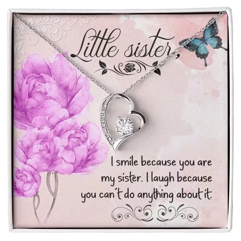 Smile at My Elder Sister Because You Are My Eternal Elder Sister Necklace - Heart-Shaped Pendant with 