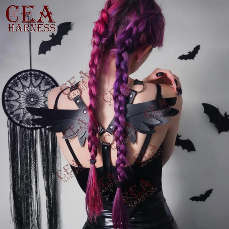 

CEA Angel Wings Harness Belt Sexy Goth Harness Leather Suspender Lingerie Women Costume Fetish Harness Belt BDSM Bondage Toy 18+