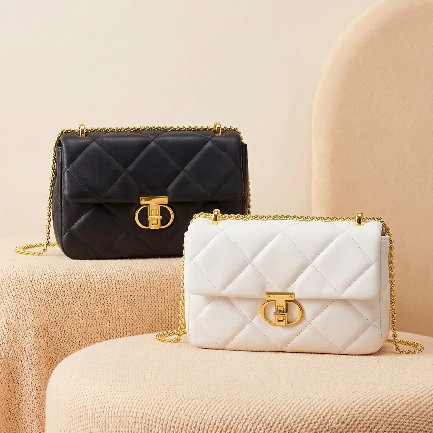 Stylish elegant women's messenger bag high quality PU leather pure color shoulder bag casual and portable large capacity handbag