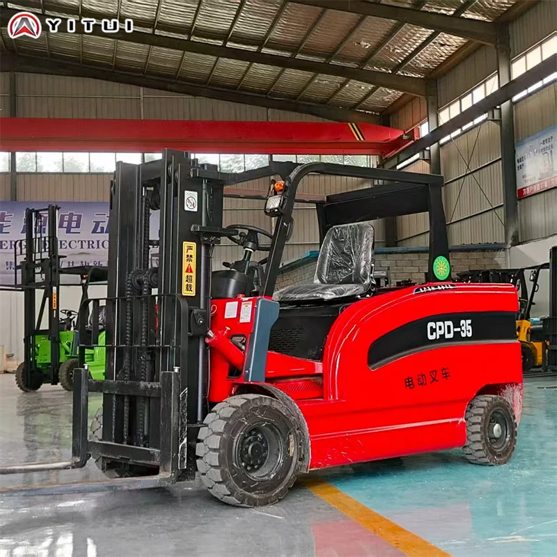Carrello elevatore elettrico multifunzionale Carrello elevatore per caricamento e scarico a quattro ruote da 2 tonnellate personalizzato