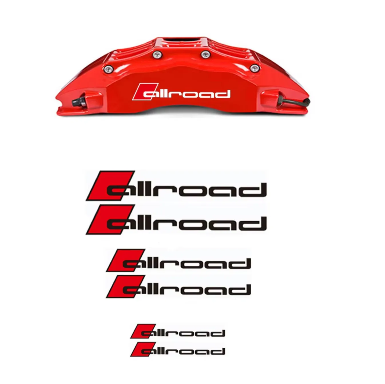 Allroad 6pcs Caliper Decals Heat Resistant Vinyl Brake Stickers Heatproof Decals for Audi Car Customization Accessories