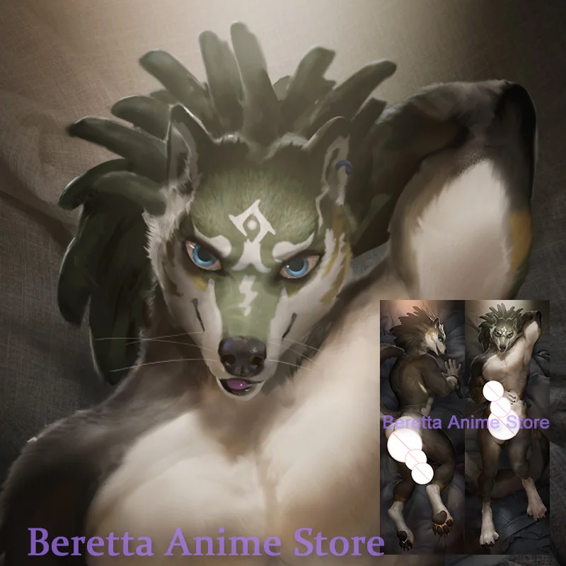 

Dakimakura Wolf Link Animal Double Sided Print Life size Body Pillow Cover