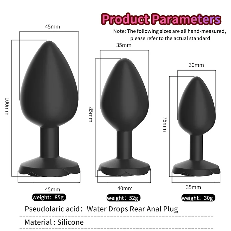 3 Sizes Rose Shape Anal Plug Sex Toys for Women Soft Silicone Butt Plug Erotic Massager Stimulator Dildo Anal Toys for Couples