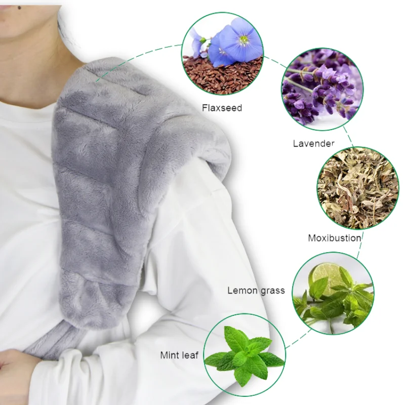 Tuhopeta Microwavable Heated Pad Wrap Warmer Shoulder pad Anti-Fatigue Muscle Cramp Neck Pain Waist HerbsAche Flaxseed Buckwheat