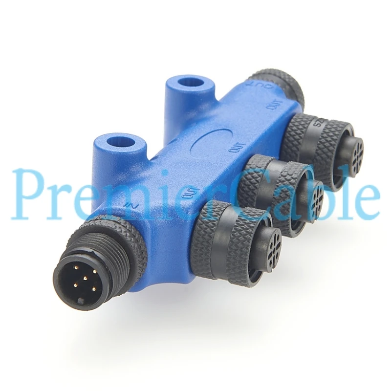 NMEA 2000 N2k 3 Port T-Stecker Marine M12 Gewinde IP67 3-Wege-MultiPort-Backbone-Drop-T-Adapter für Can Bus CANOpen Garmin – Detail 2