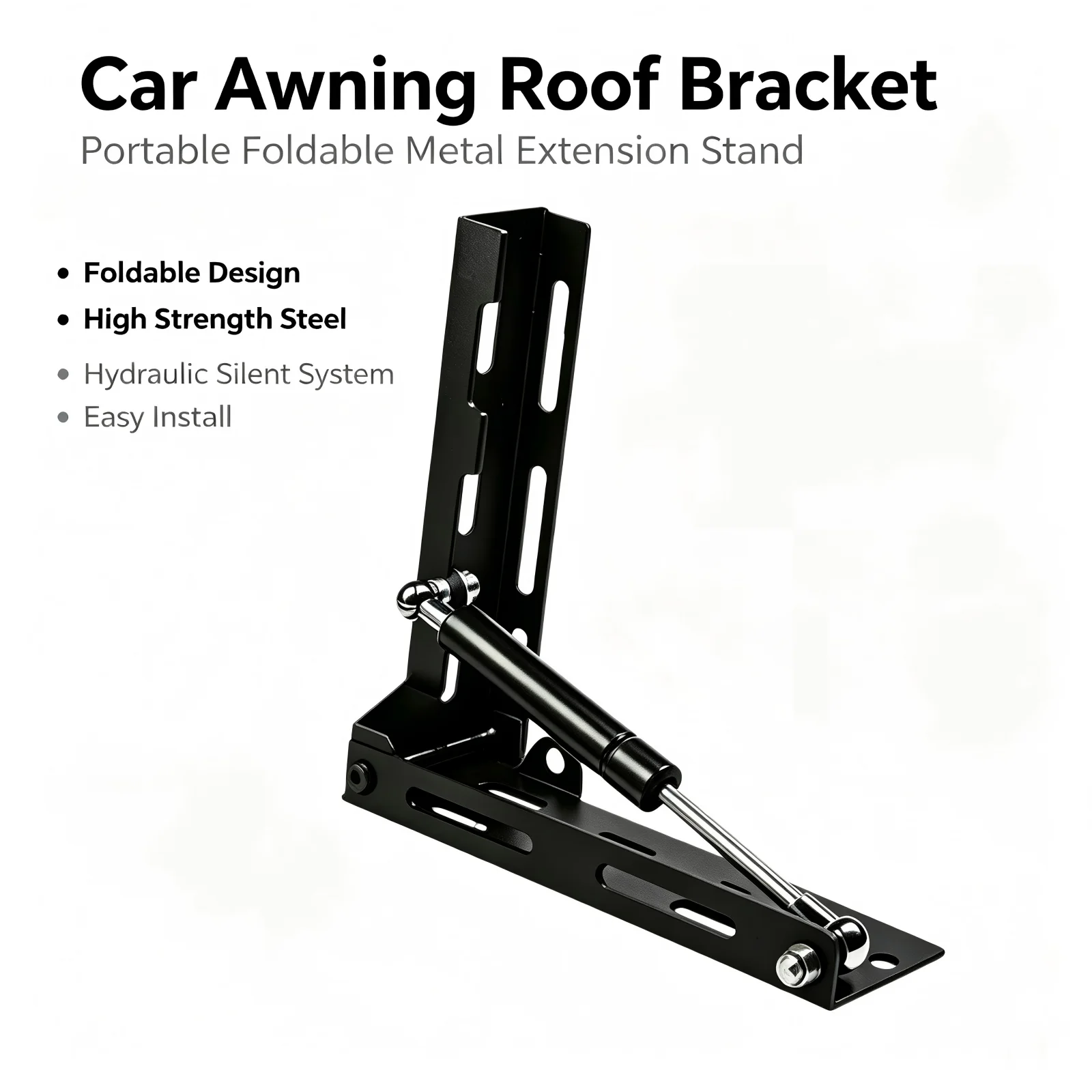 Car Side Awning Bracket Foldable Metal Extension Rack Multi-functional Car Side Tent Support Frame for Outdoor Travel Accessory