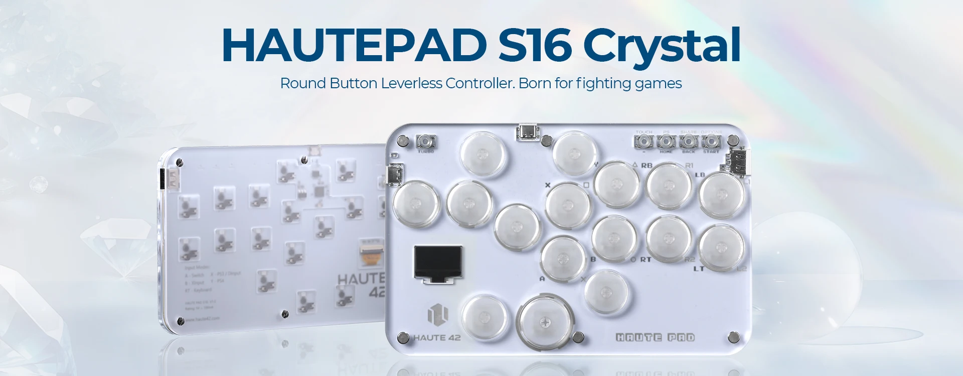 Haute42 Arcade Joystick Hitbox Leverless Controller Fight Sticks For PC / Ps4 /Switch Mini Hitbox Fighting Game Arcade Stick