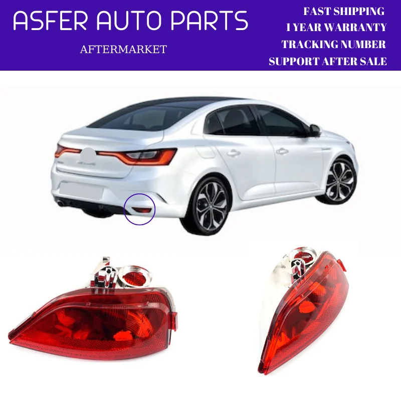 Rear Bumper Tail Fog End Light Lamp Lens Reflector Left and Right Sides For Renault Megane MK4 HB Oem 265852501R 265804720R