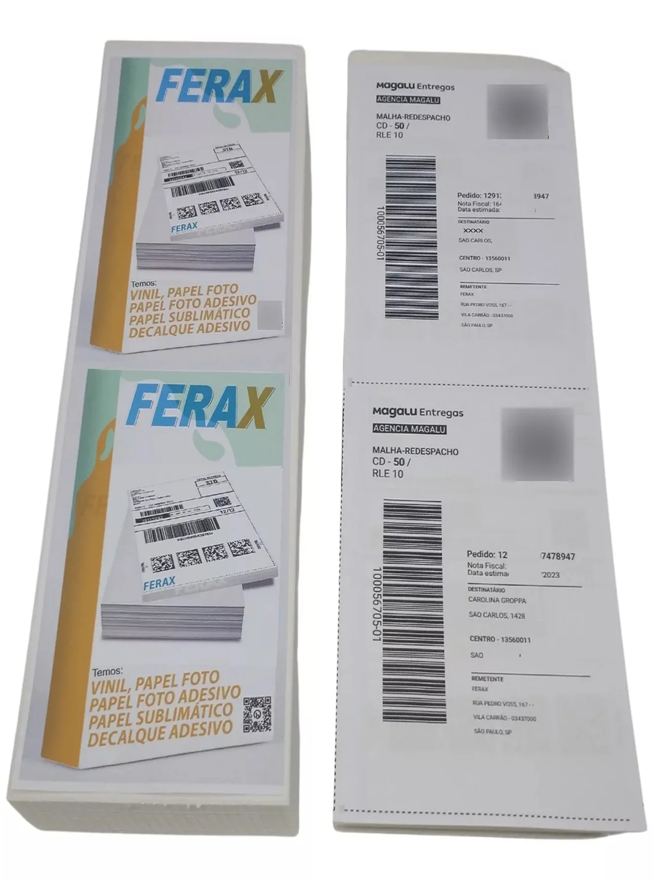 10x15 Ferax Thermal Labels-White Resm Format, Compatible with Zebra, Argox, Elgin