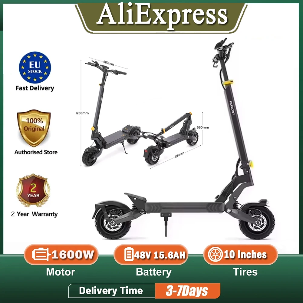Ausom L2 800W * 2 Scooter eléctrico de doble Motor alcance de 70 km neumáticos de 10 "55 km/h velocidad máxima suspensión mejorada E-ABS + freno de disco delantero y trasero