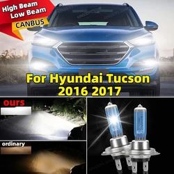 2PCS 100W Halogen Bulbs H7 Car Headlights Lamp CANBus 6000K 100% Fit Original High Low Beam For Hyundai Tucson 2016 2017