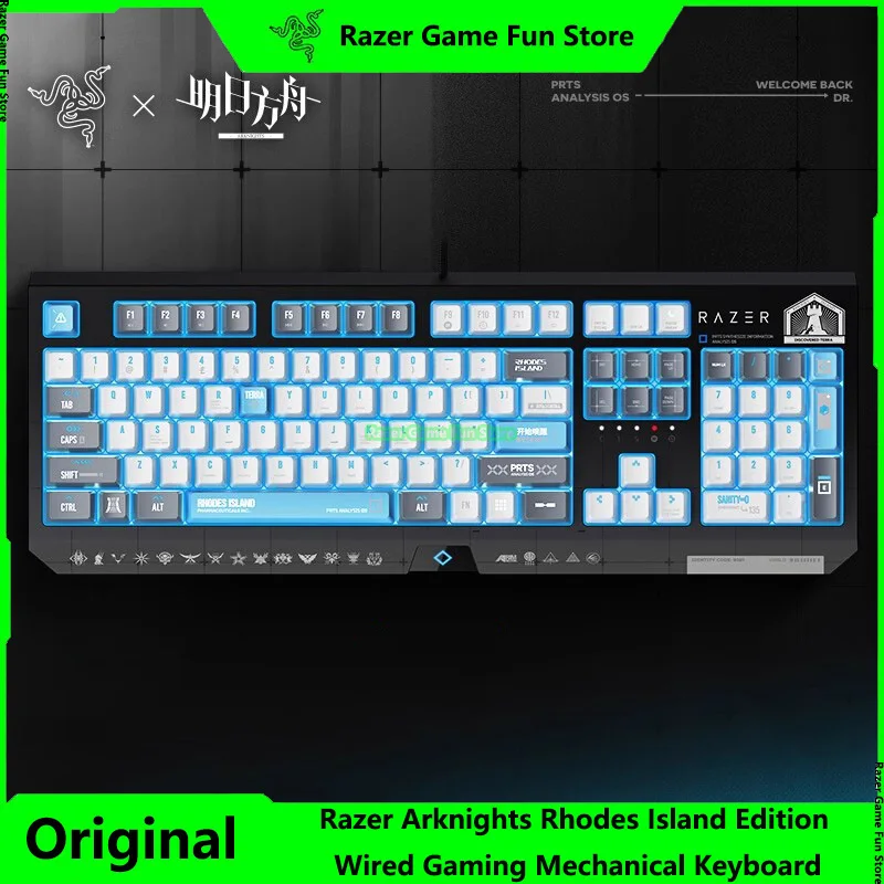 

Razer Arknights Rhodes Island Limited Edition 104 Key Wired Gaming Mechanical Keyboard - Green Switches - Blue LED Backlighting