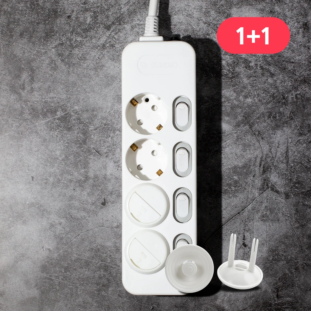 1 + 1 Mono care multi-tap individual switch 4 pieces (16A) + safety cover 4P / 1.5m 3m 5M 10m