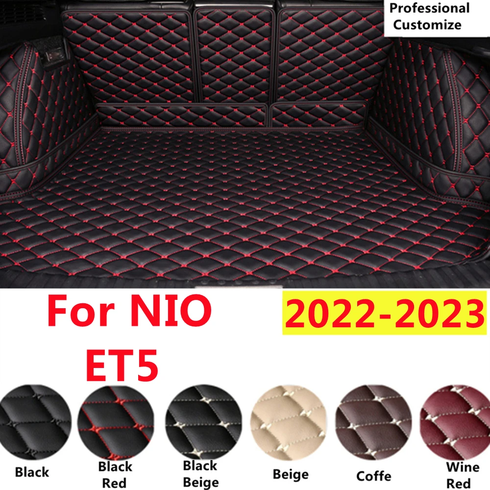 

SJ Full Set Custom Fit For NIO ET5 2023 2022 YEAR Auto Fittings Car Trunk Mat Tail Boot Tray Rear Cargo Liner XPE Leather