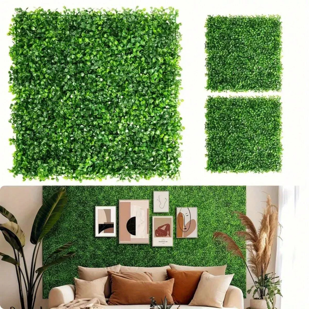 10pcs Grass Wall Panels Artificial Boxwood Grass Greenery Backdrop Wall Topiary Hedge Plant