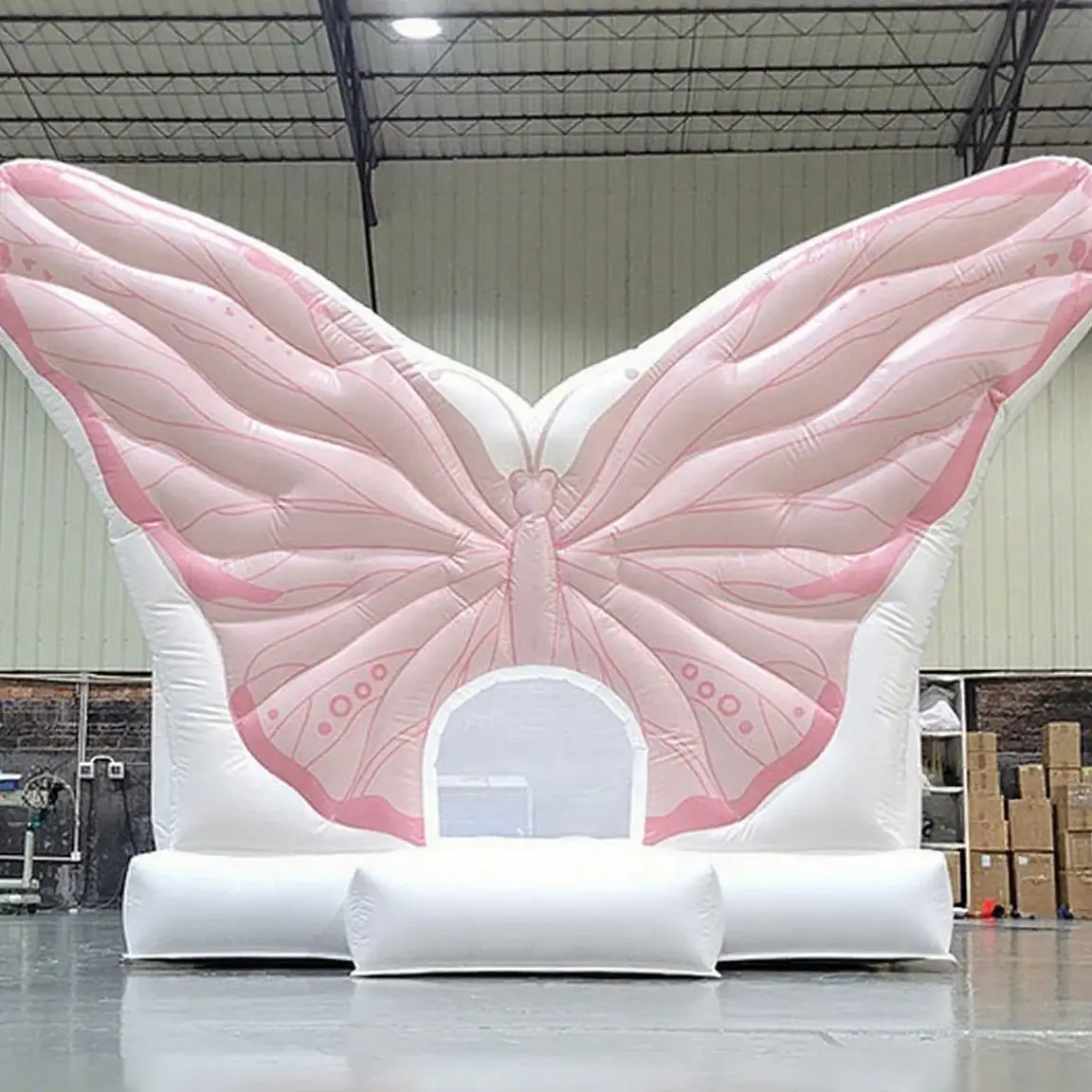 منزل حارس على شكل فراشة قابل للنفخ، قلعة صغيرة للأطفال قابلة للنفخ من مادة PVC هدية عيد ميلاد للأطفال الصغار، منزل ترتد أبيض، لعب ناعم