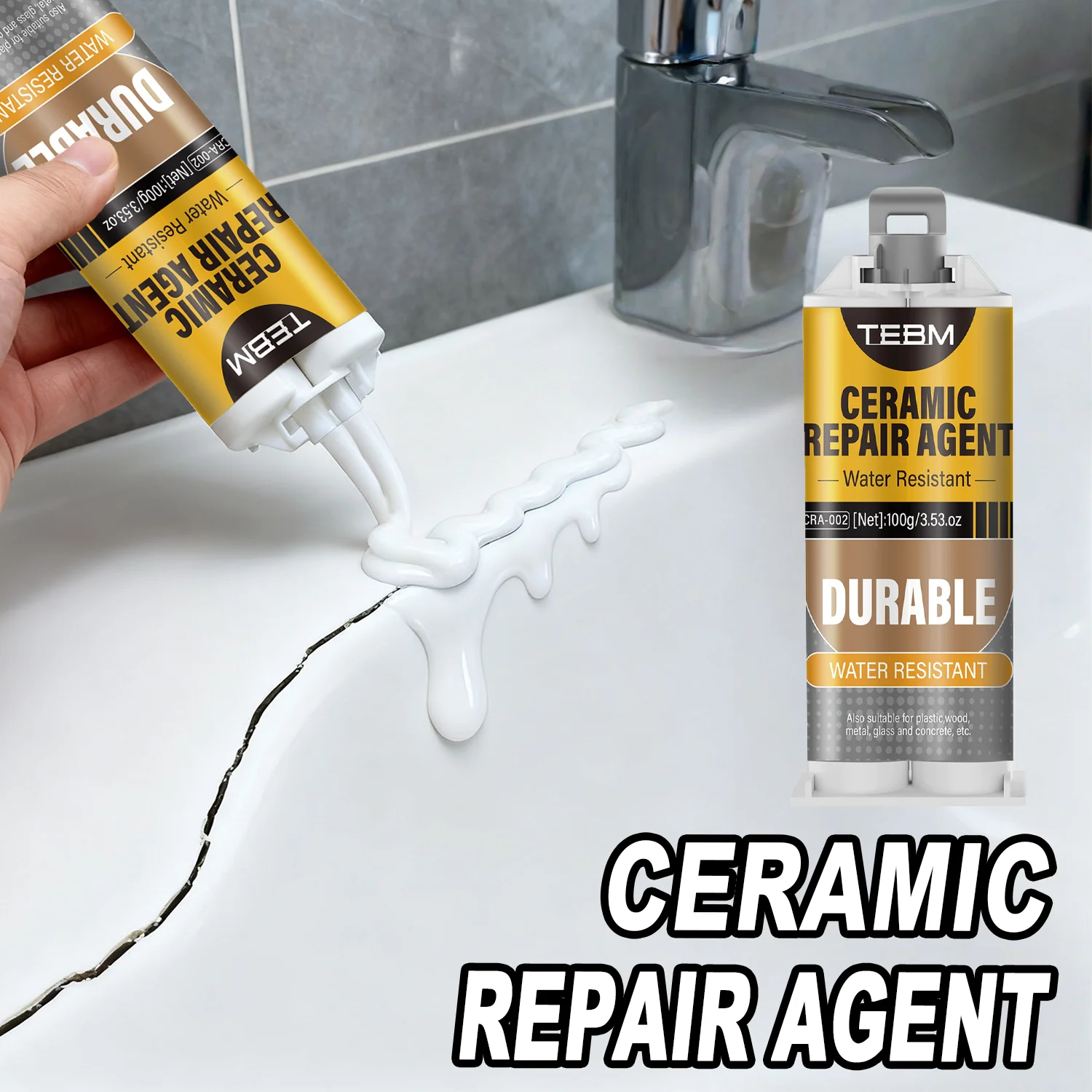 Permanent Ceramic Crack Repair Paste: Waterproof, Heat-Resistant Epoxy Resin Kit for Repairing Peeling Surfaces and Holes
