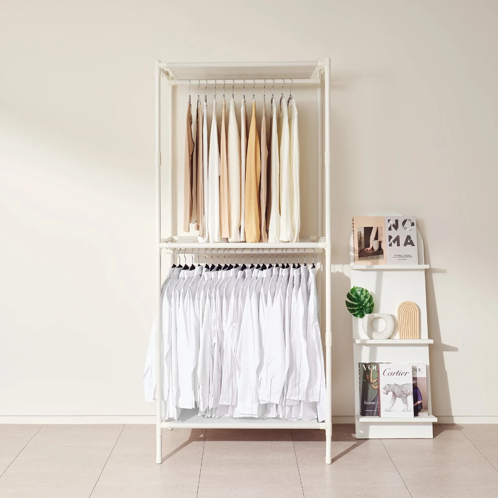 No Bolts Two-Step Single Hanger Multi System Dress Room Stand Wardrobe Rack Clothes Rack Iron Fold Fold furniture