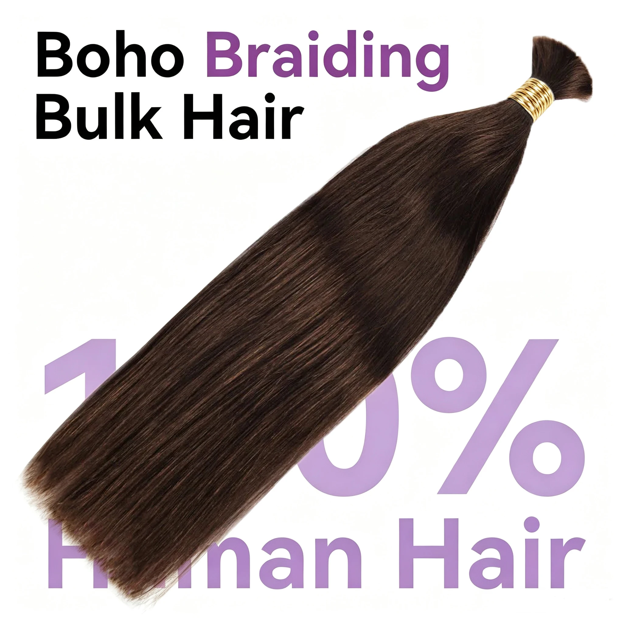 Straight Bulk Hair For Boho Braids Dark Brown Color Braiding Human Hair 50G/Pc 100% Human Hair Knotless Braids No Weft Bundles