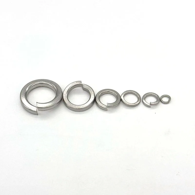 200PCS Spring Lock Washers Shim arandelas Set M6-M12 Stainless Steel 316 A4 DIN127 Acero Inoxidable Arandelas