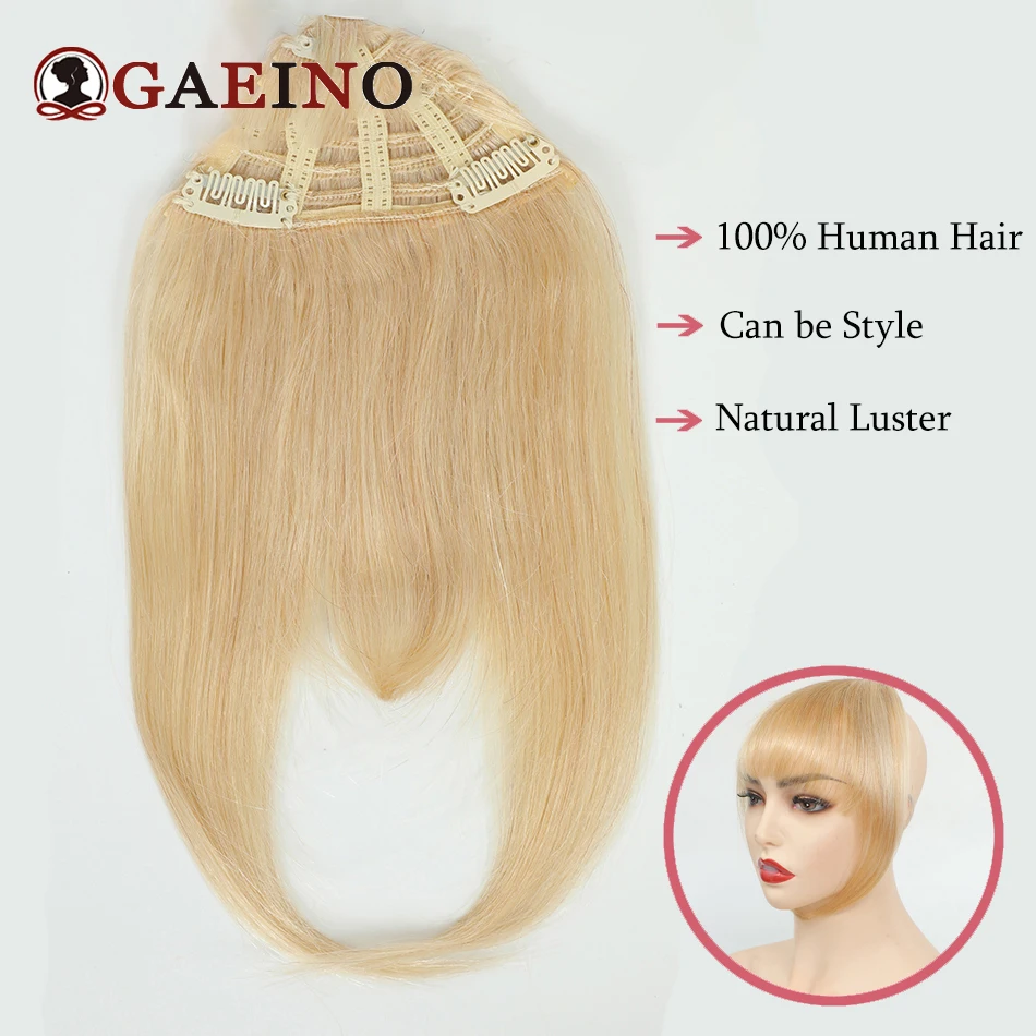 Clip In Bangs Human Hair With 3Clips Straight Clip On Natural Fringe Hair Bangs 100%Remy Human Hair Clip In The Front Side Bangs