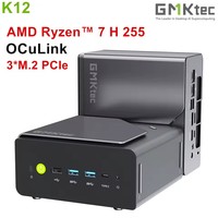 GMKtec NucBox K12 Gaming Mini PC AMD Ryzen 7 H 255 OCuLink USB4 2*DDR5 3*PCIe 2*2.5G LAN RGB Desktop Computer Windows 11 WiFi6E