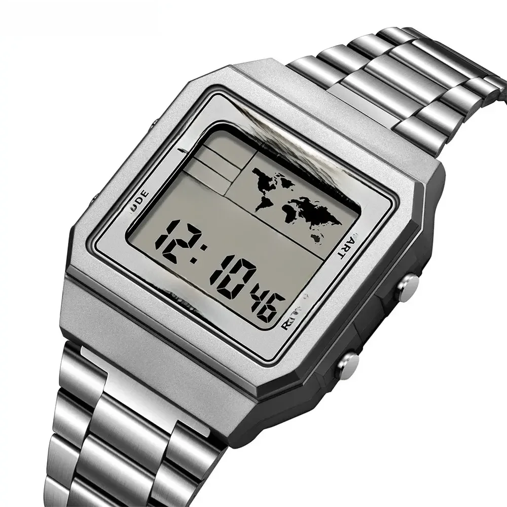 SYNOKE-Montres de sport DNono en acier inoxydable pour hommes, montre-bracelet numérique, affichage rétro-4.2, étanche à 5 bars, marque supérieure, luxe