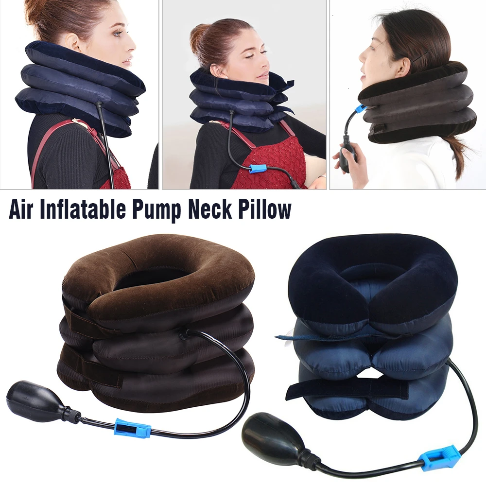 Air Inflatable Pump Neck Head Cervical Traction Stretcher Pain Relief