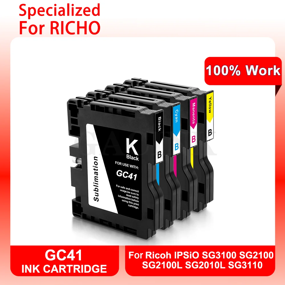 

GC41 GC-41 Compatiple Ink Cartridge For Ricoh IPSiO SG3100 SG2100 SG2100L SG2010L Aficio SG3110DNW SG2100N With Stable Chip