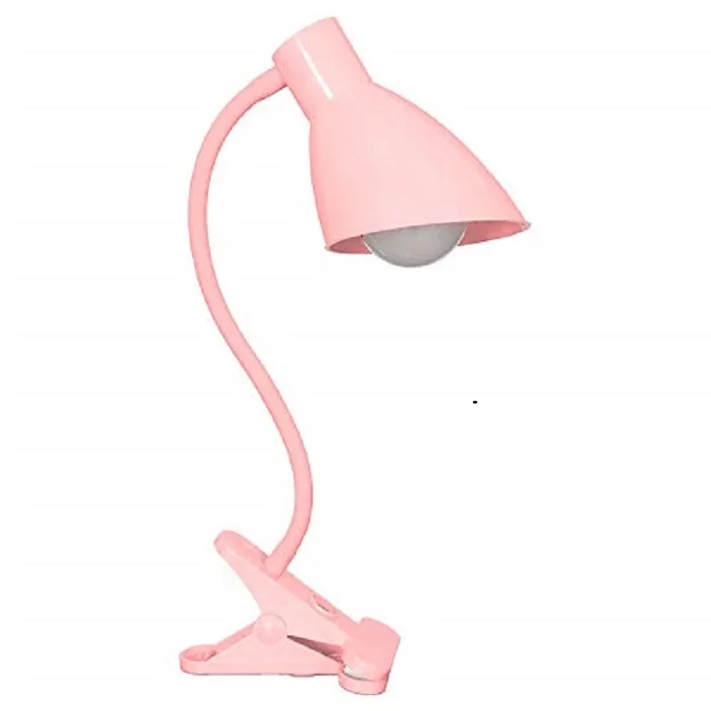 Candeeiro de mesa com base de braçadeira, rosa.
