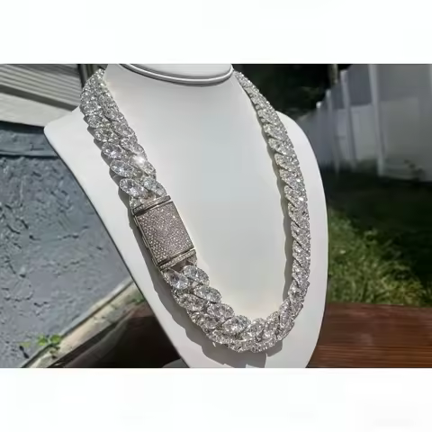 Men'S 15Mm Heavy Miami Cuban Chain | 18K Gold Plated 18K Gold Plated-Plated, moissanite Cuban Chain Featuring a Box Clasp - Idea