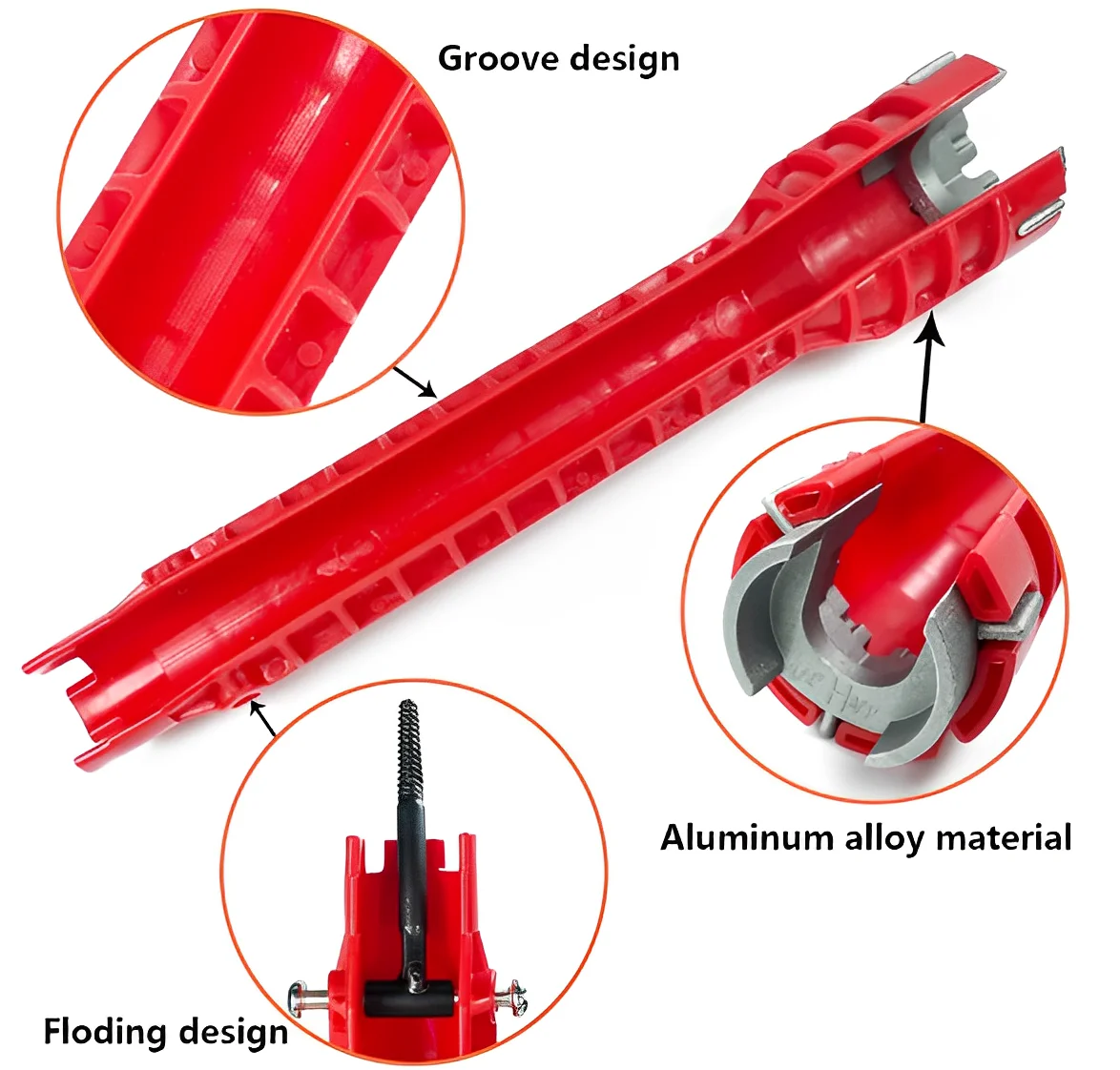 Hydraulic Key Professional Tool To tighten pipe Install Faucet 8 in 1 Plumbing Wrench-Neverdie Store