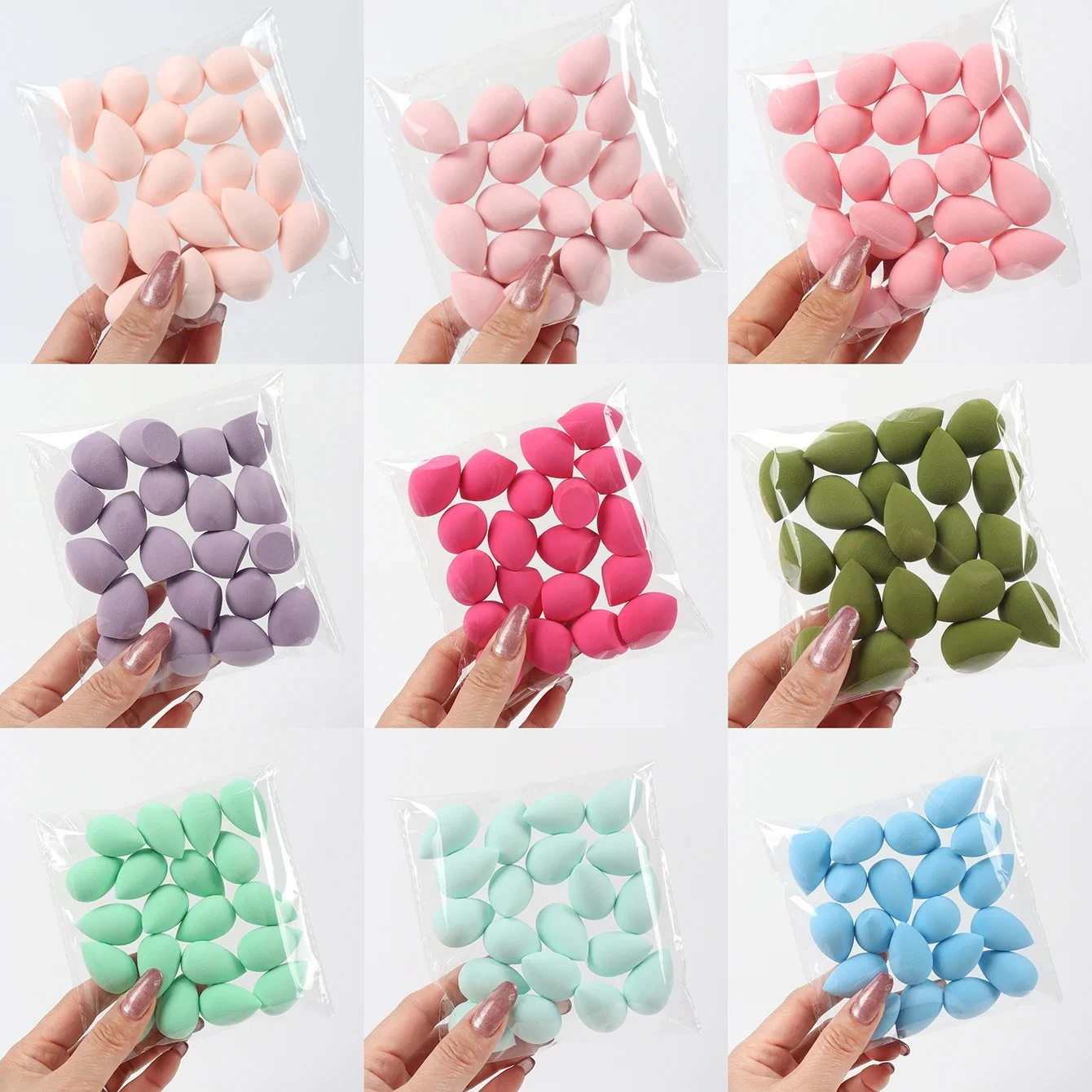 20 バ Mini Finger Puff Beauty Fond de teint cosmétique Éponge cosmétique Mélangeur de maquillage adapté au correcteur de crème et de poudre