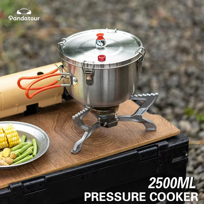 

Pandatou портативная микроскороварка из нержавеющей стали с антипригарным покрытием из нержавеющей стали 304, кастрюля для кемпинга, прочная спортивная кастрюля Entertainme