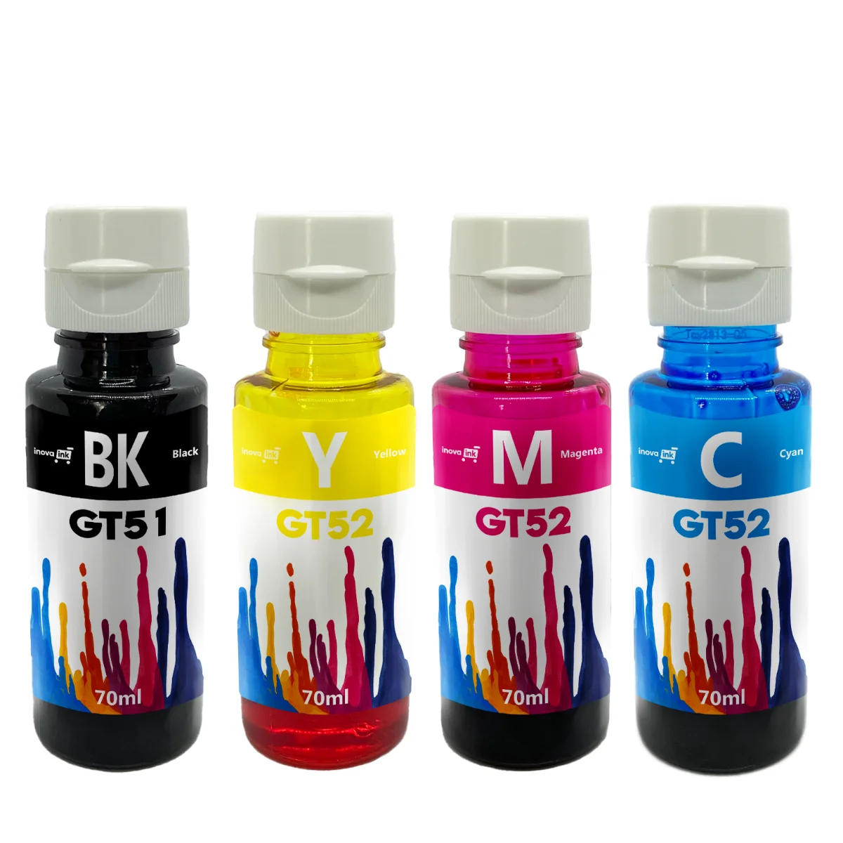 Kit 4 Garrafa refil Impressora GT51 GT52 GT 5810 5820 5822 Inova Ink