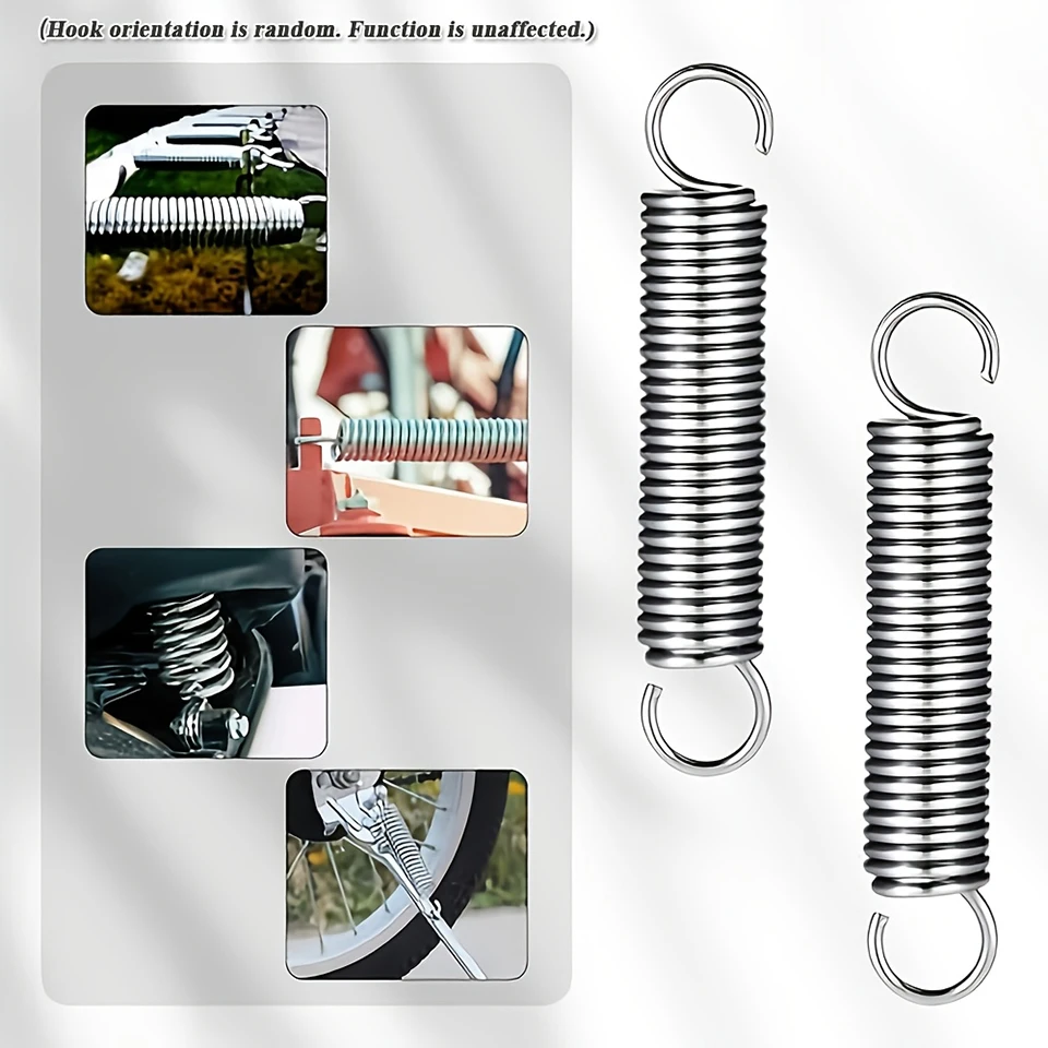 5PCS Heavy Duty Extension Springs with Hooks 1.0x6x60mm Dual Hook Spring Steel Tension Spring for Trampoline Door Cart DIY