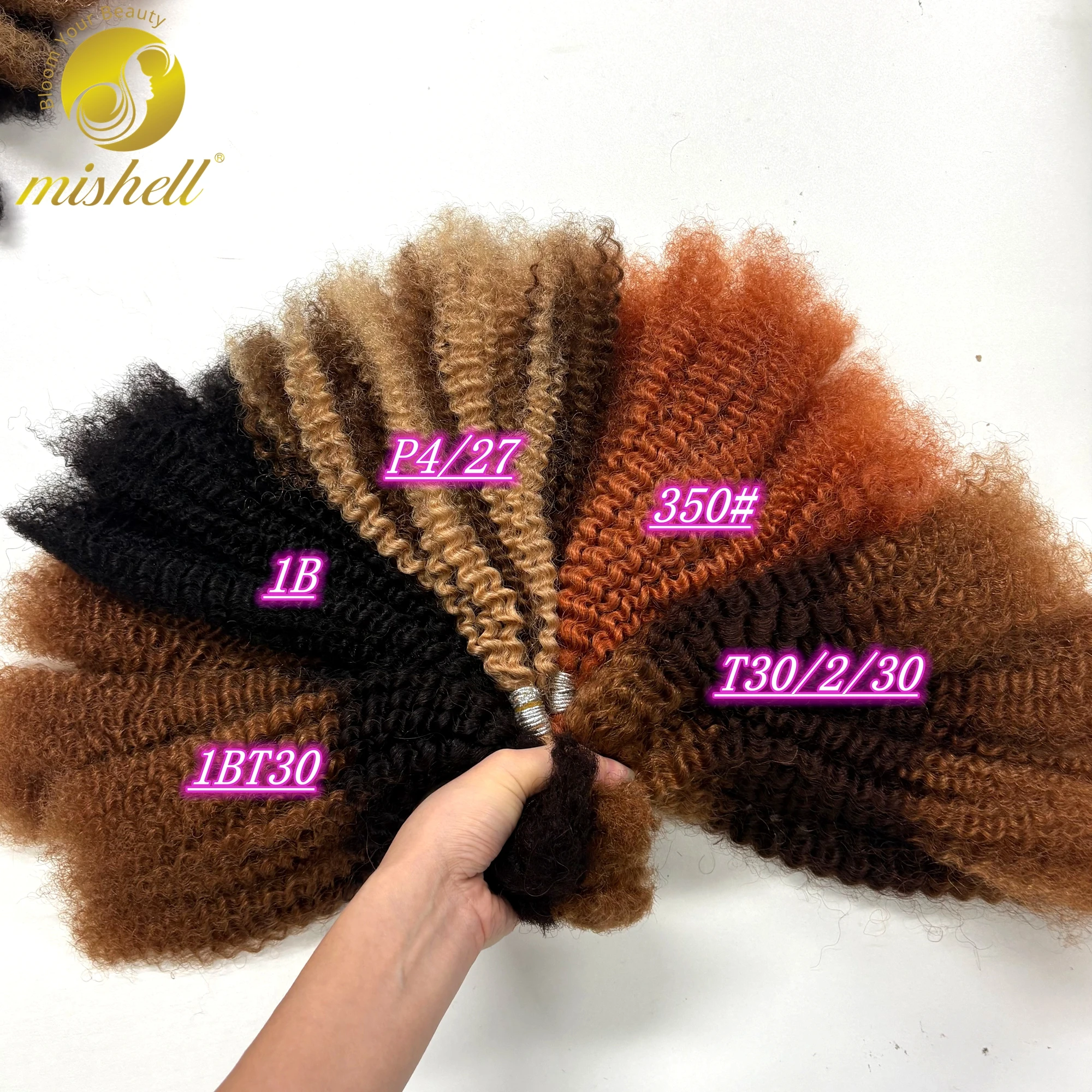 Afro Kinkys Bulk Human Hair for Loc Repair 16 Inch 30g/ Pack Unprocessed Human Hair for Dreadlock Restoration Low Shedding
