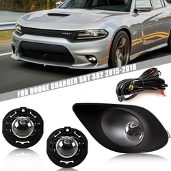 Front Bumper Fog Lamp Upgrade FOR Dodge Charger SRT 392 2015 2016 2017 2018 Version Additional Foglight Set Switch + Wiring