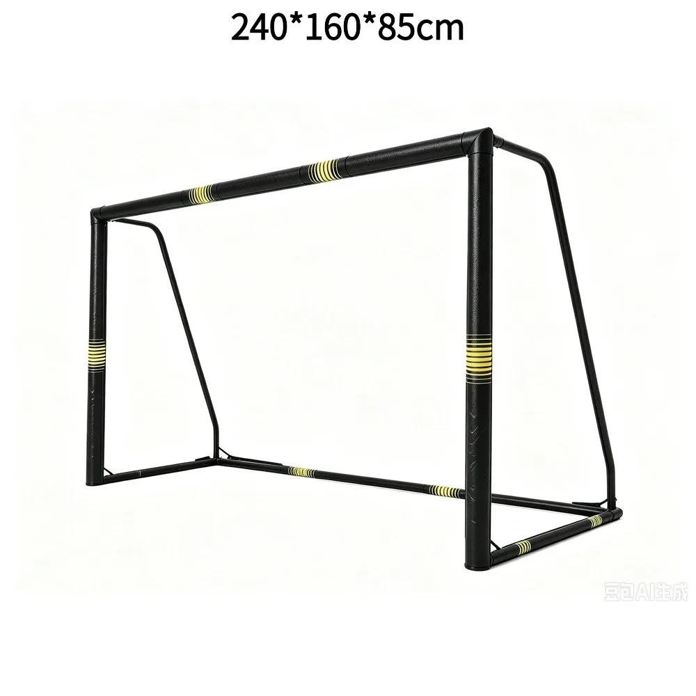 Robuust draagbaar voetbaldoel, gegalvaniseerd stalen frame met veilige schuimvulling en grondpennen, weerbestendig voetbalnet voor buiten, eenvoudige montage zonder gereedschap, verkrijgbaar in 3