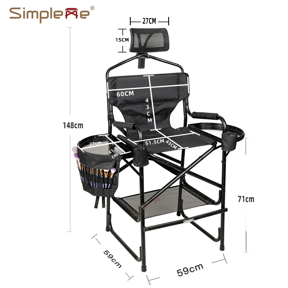 كراسي حلاقة بسيطة مع مسند للرأس مقاس 29 بوصة كرسي فنان مكياج احترافي #4