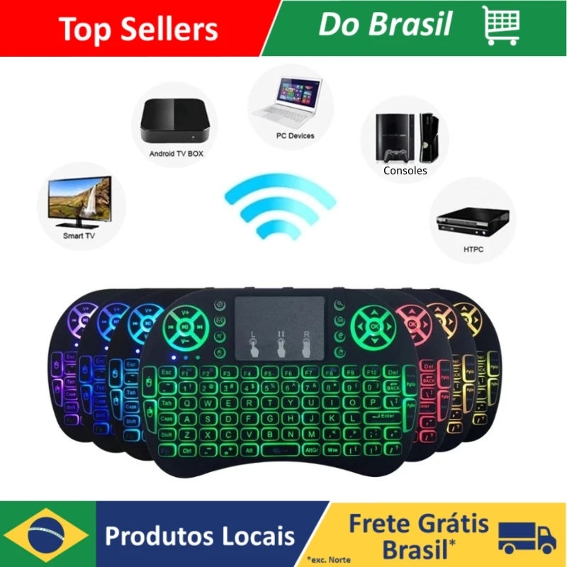 Mini Teclado Controle Sem Fio Para Smart Tv Tv Box Pc