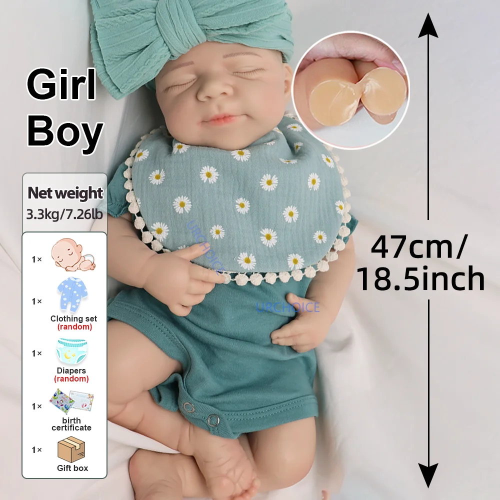 귀여운 18" 실리콘 다시 태어난 인형 실물 같은 손으로 그린 ​​피부 신생아 아기 소녀 & 소년 아트 컬렉션 다시 태어난 인형 매니아